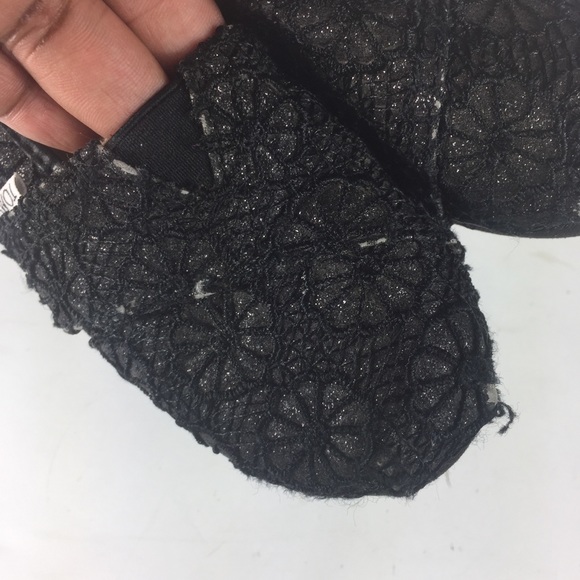 Toms Black Lace Toddler 9 Shoes Girls - Picture 5 of 6